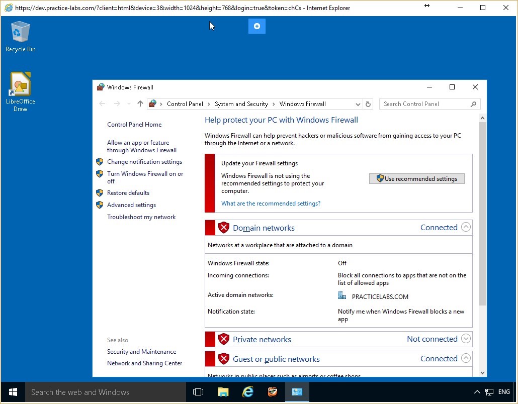 Figure 2.5 Screenshot of the PLABWIN10 desktop